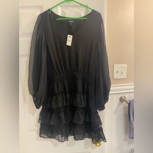 NWT Express Black Ruffle Dress Size XL